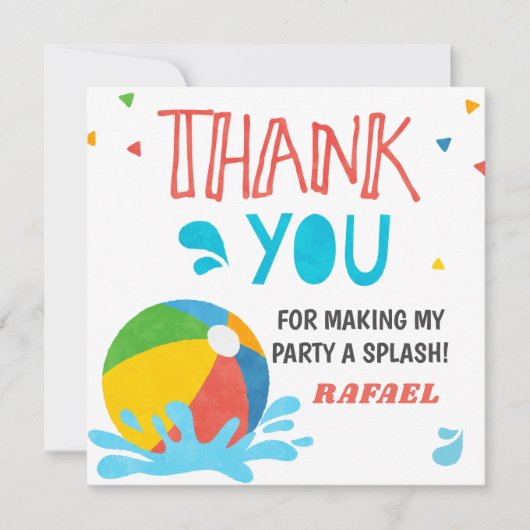 Pool Party Birthday Boy Girl Einladung (Vorderseite)