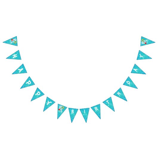 Pool Party Birthday Bunting Banner (Alle)