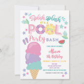 Pool Party Birthday Invitation Einladung (Vorderseite)
