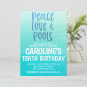 Pool Party Birthday Party Invitation Einladung (Stehend Vorderseite)