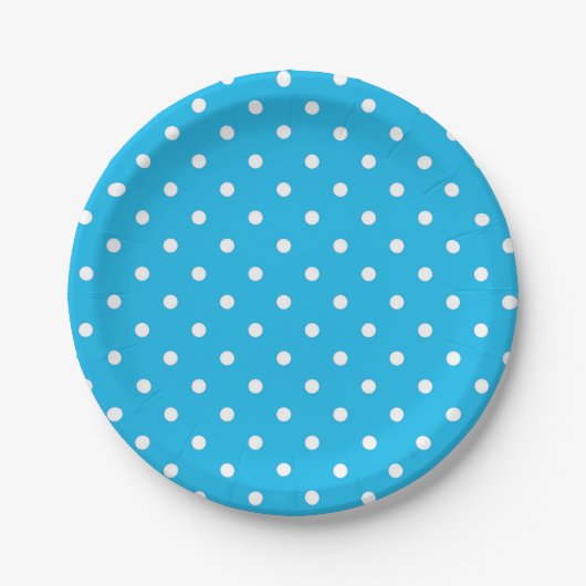 Pool Party Blue Polka Dot Pappteller (Vorderseite)