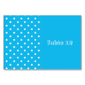 Pool Party Blue Polka Dot Table Cards Tischnummer (Rückseite)
