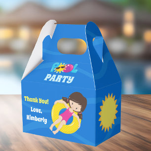 Pool Party Blue Water Cooler Kindergeburtstag Geschenkschachtel
