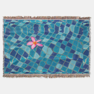 Pool Party Blues rosa Blume schwimmende Farbe Pop Decke