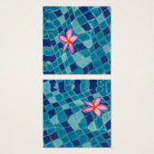 Pool Party Blues rosa Blume schwimmende Pop Farbe (Vorne & Hinten)