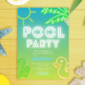 Pool Party Boy Geburtstag Einladung