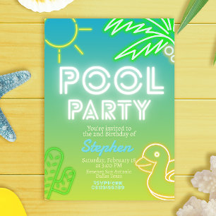 Pool Party Boy Geburtstag Einladung