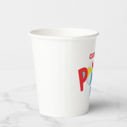 Pool Party Boy Geburtstag Pappbecher (Rechts)