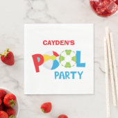 Pool Party Boy Geburtstag Serviette (Beispiel)