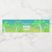 Pool Party Boy Geburtstag Wasserflaschenetikett (Einzelnes Label)