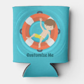 Pool Party Boy Schwimmen Kindergeburtstag nach Maß Dosenkühler (Vorderseite)