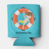 Pool Party Boy Schwimmen Kindergeburtstag nach Maß Dosenkühler (Rückseite)