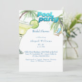 Pool Party Brautparty Margarita II Einladung (Stehend Vorderseite)