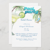 Pool Party Brautparty Margarita II Einladung (Vorne/Hinten)