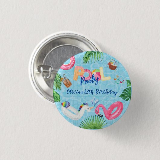Pool-Party Button (Vorne & Hinten)