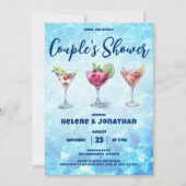 Pool Party Cocktail Couple's Dusche Einladung (Vorderseite)