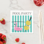 Pool Party Cocktail Napkins - Martini & Flamingo Serviette (Beispiel)