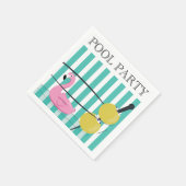 Pool Party Cocktail Napkins - Martini & Flamingo Serviette (Ecke)
