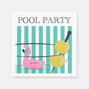 Pool-Party-Cocktail-Servietten - Martini u. Serviette
