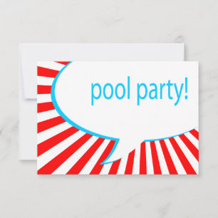 Pool Party! Comic-Sprechblase Einladung