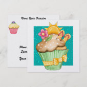 Pool Party Cupcake ! - SRF Einladung (Vorne/Hinten)