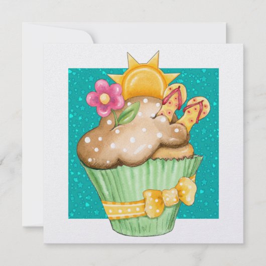 Pool Party Cupcake ! - SRF Einladung (Vorderseite)