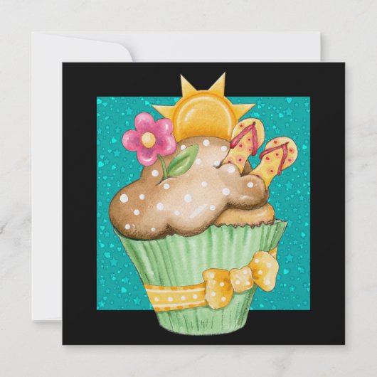Pool Party Cupcake ! - SRF Einladung (Vorderseite)