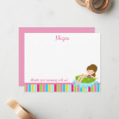 Pool-Party Danke Notiz - Mädchen danke Mitteilungskarte (Vorderseite/Rückseite Beispiel)