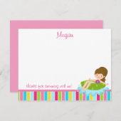 Pool-Party Danke Notiz - Mädchen danke Mitteilungskarte (Vorne/Hinten)