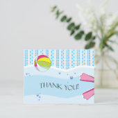 Pool Party Danke Postcard - Girl Postkarte (Stehend Vorderseite)