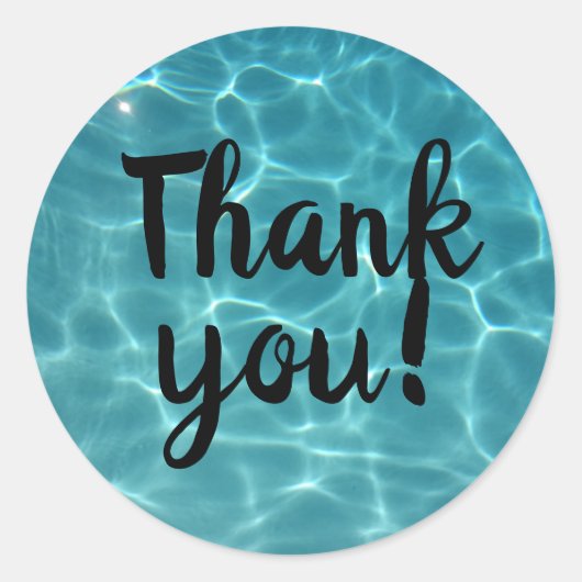 Pool Party Danke! Runder Aufkleber (Vorderseite)