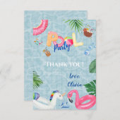 Pool-Party Dankeskarte (Vorne/Hinten)