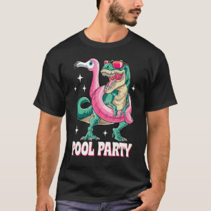 Pool Party Dinosaurier Pink Flamingo Float Funny T T-Shirt