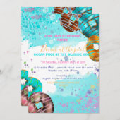 Pool-Party - Donut-Party Ankündigung (Vorne/Hinten)