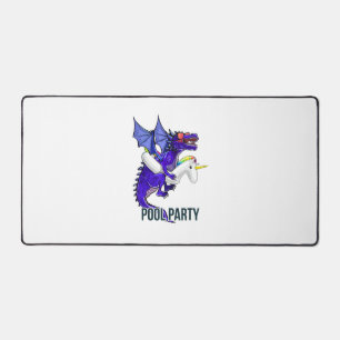 Pool Party-Drache Einhorn Float-Shirt Drachen-Gesc Schreibtischunterlage