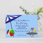 Pool-Party Einladung (Stehend Vorderseite)