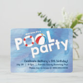 Pool-Party Einladung (Stehend Vorderseite)