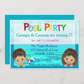 Pool-Party Einladung (Vorne/Hinten)