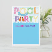 Pool-Party Einladung (Stehend Vorderseite)