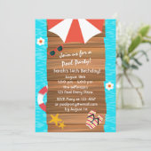 Pool-Party Einladung (Stehend Vorderseite)