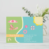 Pool-Party Einladung (Stehend Vorderseite)