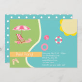 Pool-Party Einladung (Vorne/Hinten)