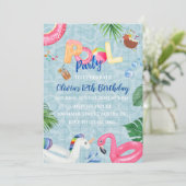 Pool-Party Einladung (Stehend Vorderseite)