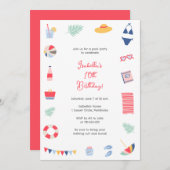 Pool-Party Einladung (Vorne/Hinten)