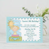 Pool-Party Einladung (Stehend Vorderseite)