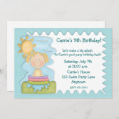 Pool-Party Einladung (Vorne/Hinten)