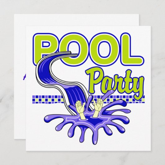 Pool-Party Einladung (Vorne/Hinten)