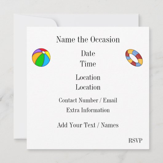 Pool-Party Einladung (Rückseite)