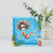 Pool-Party Einladung (Stehend Vorderseite)