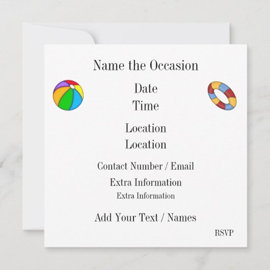 Pool-Party Einladung (Rückseite)